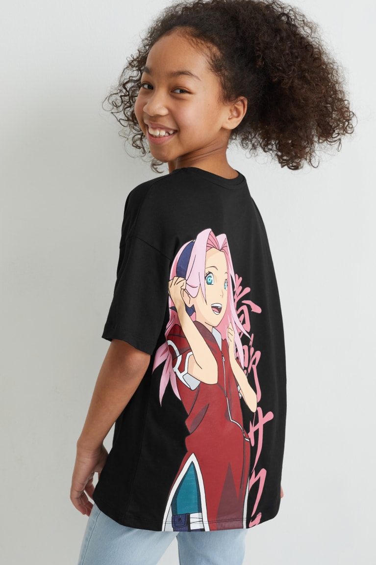 Black C&A Naruto Girls' T-shirts | JVLOP-2467