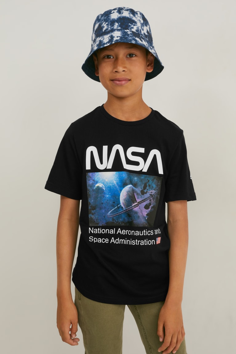 Black C&A Nasa Sleeve Boys\' T-shirts | CGUMX-1427