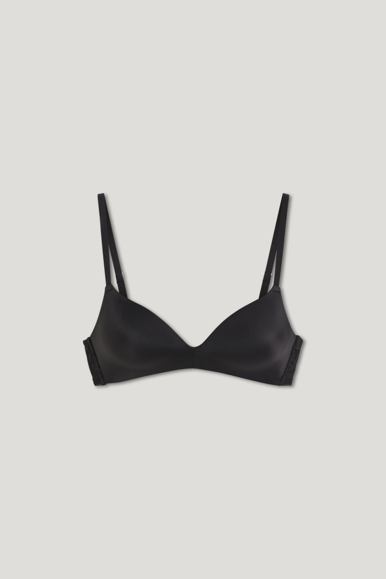 Black C&A Non-wired Bra Padded Women's Underwear | JFSNL-5860