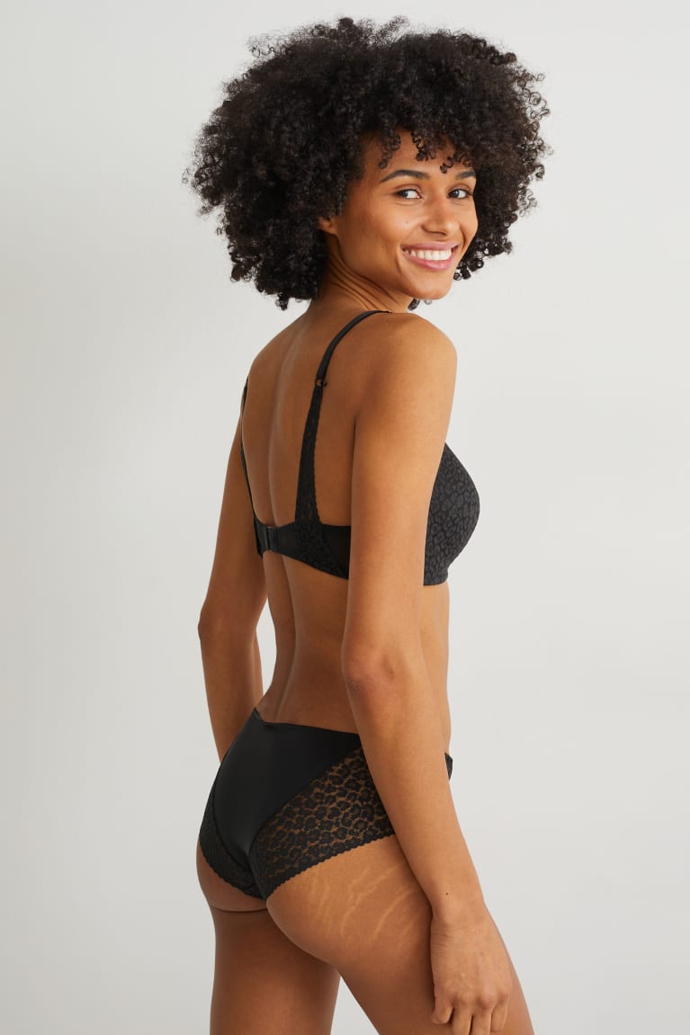 Black C&A Non-wired Bra Padded Women's Underwear | NPUZT-1830