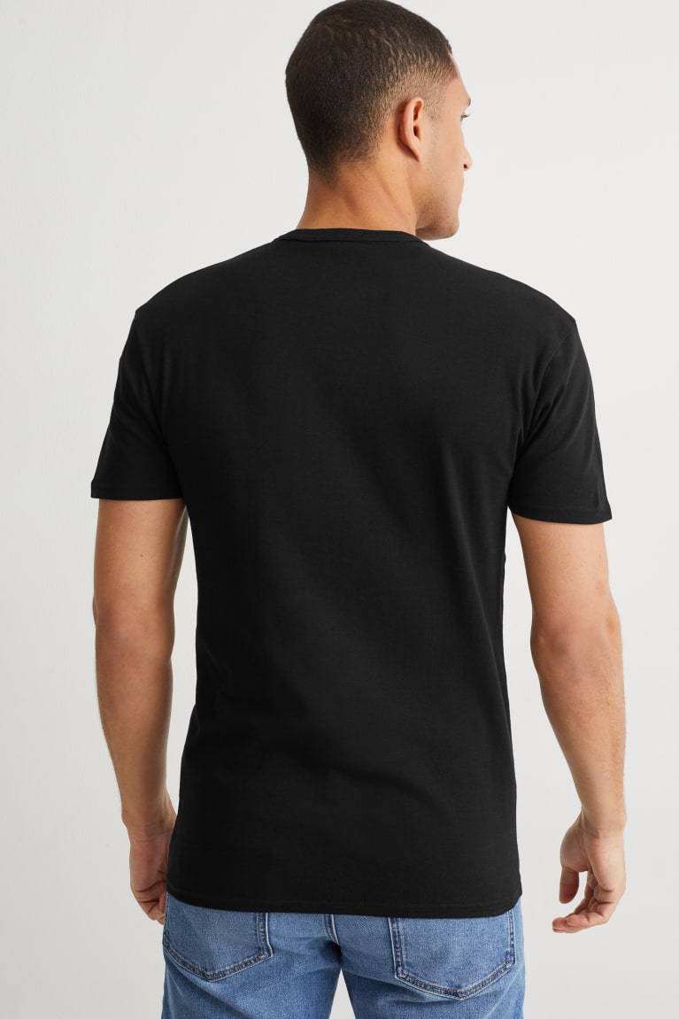 Black C&A Organic Cotton Men's T-shirts | EZFGQ-2345