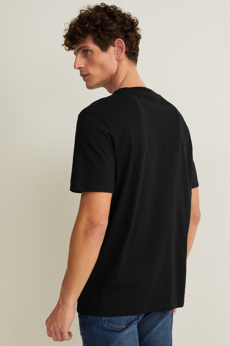 Black C&A Organic Cotton Men's T-shirts | GQAJV-5046