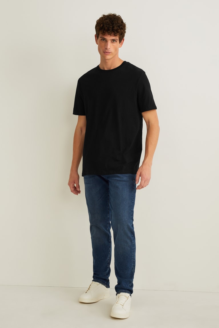 Black C&A Organic Cotton Men's T-shirts | GQAJV-5046