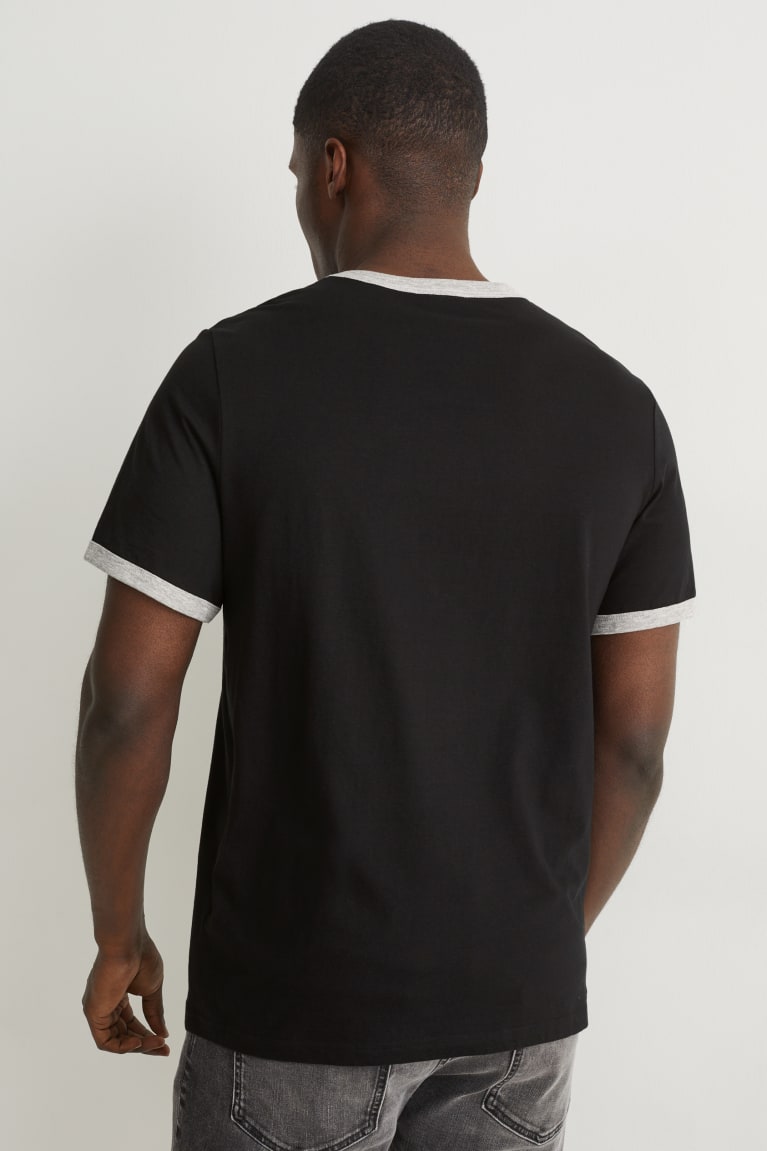 Black C&A Organic Cotton Men's T-shirts | QDLTU-9513