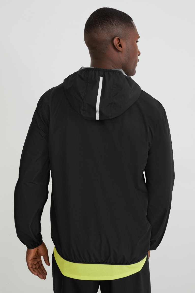 Black C&A Outdoor With Hood Men's Jackets | SWYBH-1245