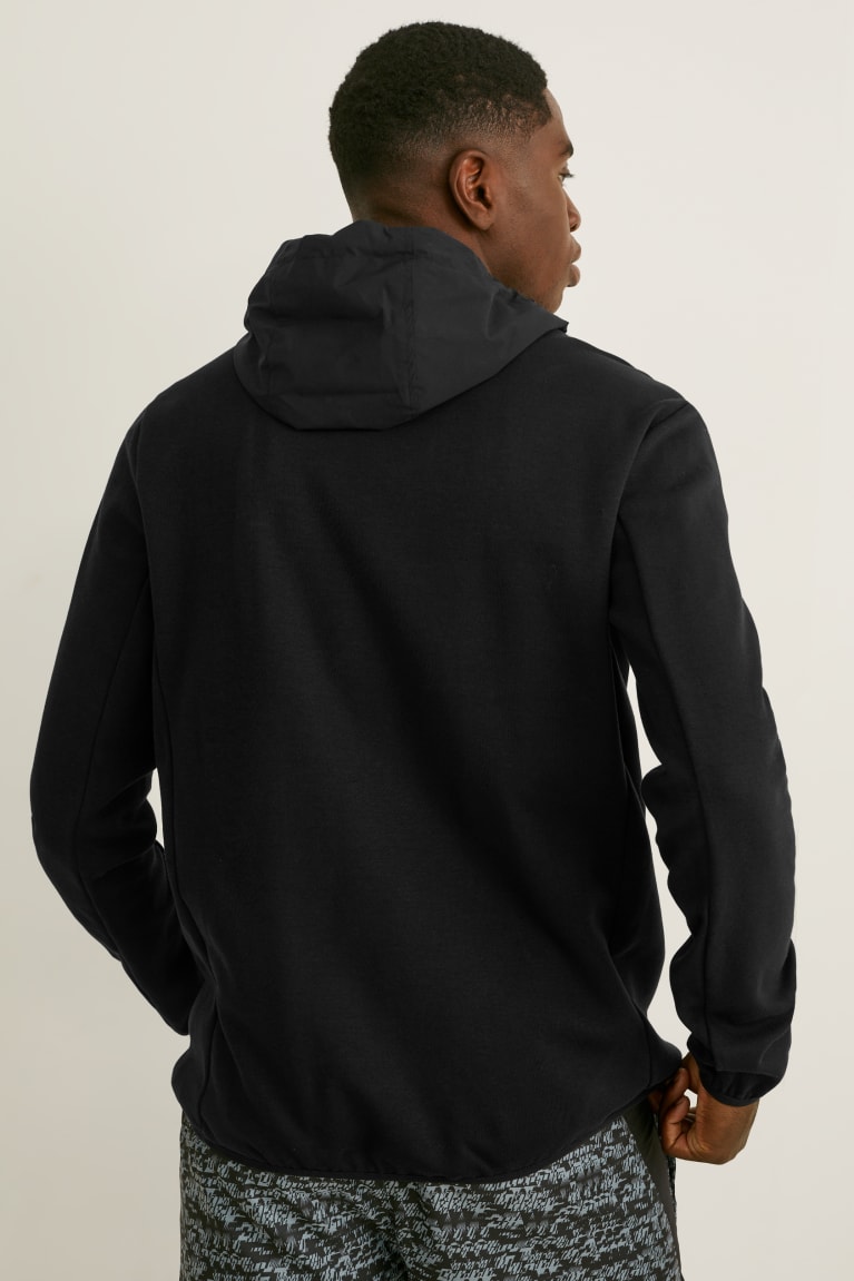 Black C&A Outdoor With Hood Men's Jackets | WJTFG-9073