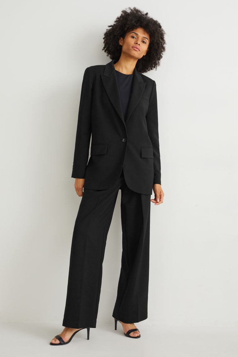 Black C&A Oversized With Recycled Polyester Women's Blazers | CMQPZ-3168