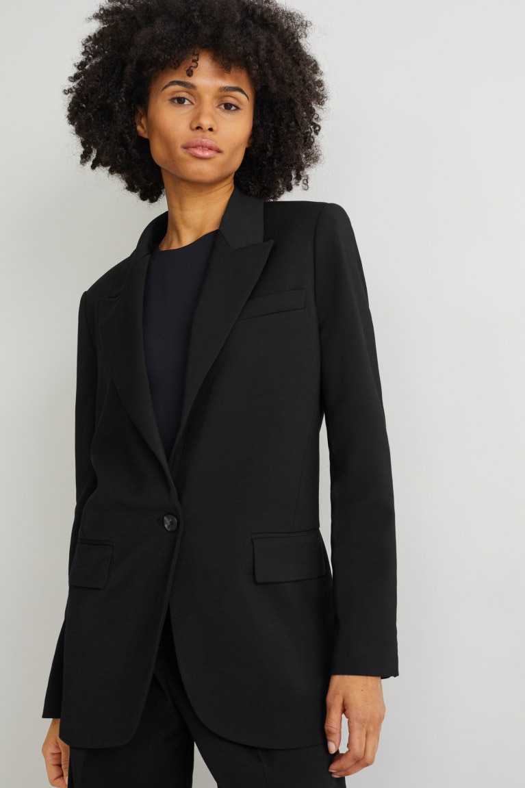 Black C&A Oversized With Recycled Polyester Women\'s Blazers | CMQPZ-3168