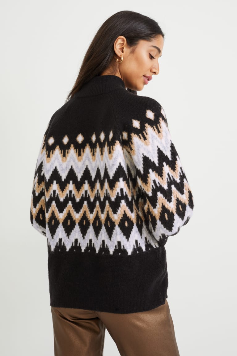 Black C&A Patterned Women's Jumper | JWBZM-2951