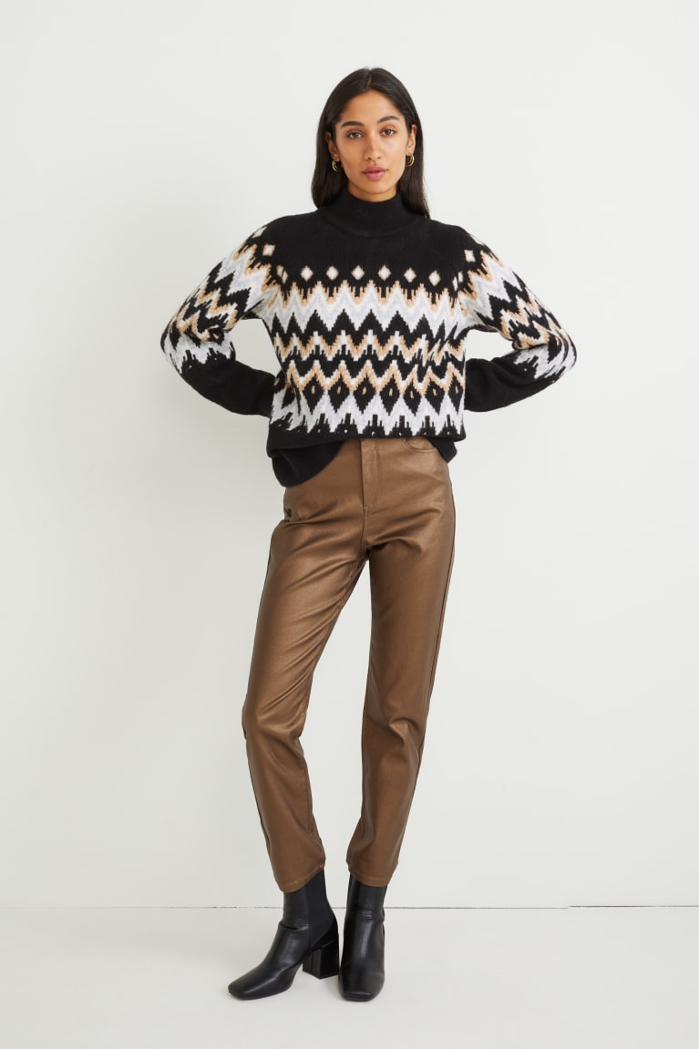 Black C&A Patterned Women's Jumper | JWBZM-2951