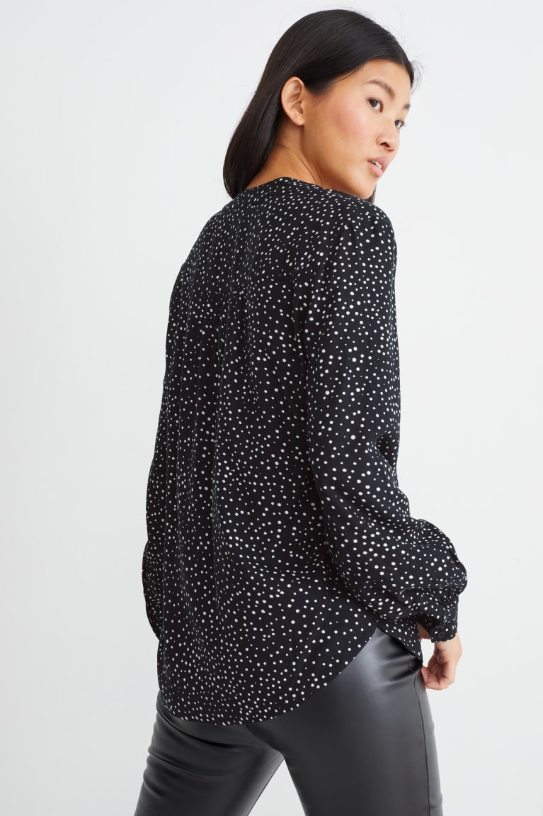 Black C&A Polka Dot Women's Blouses | DFEIG-2403