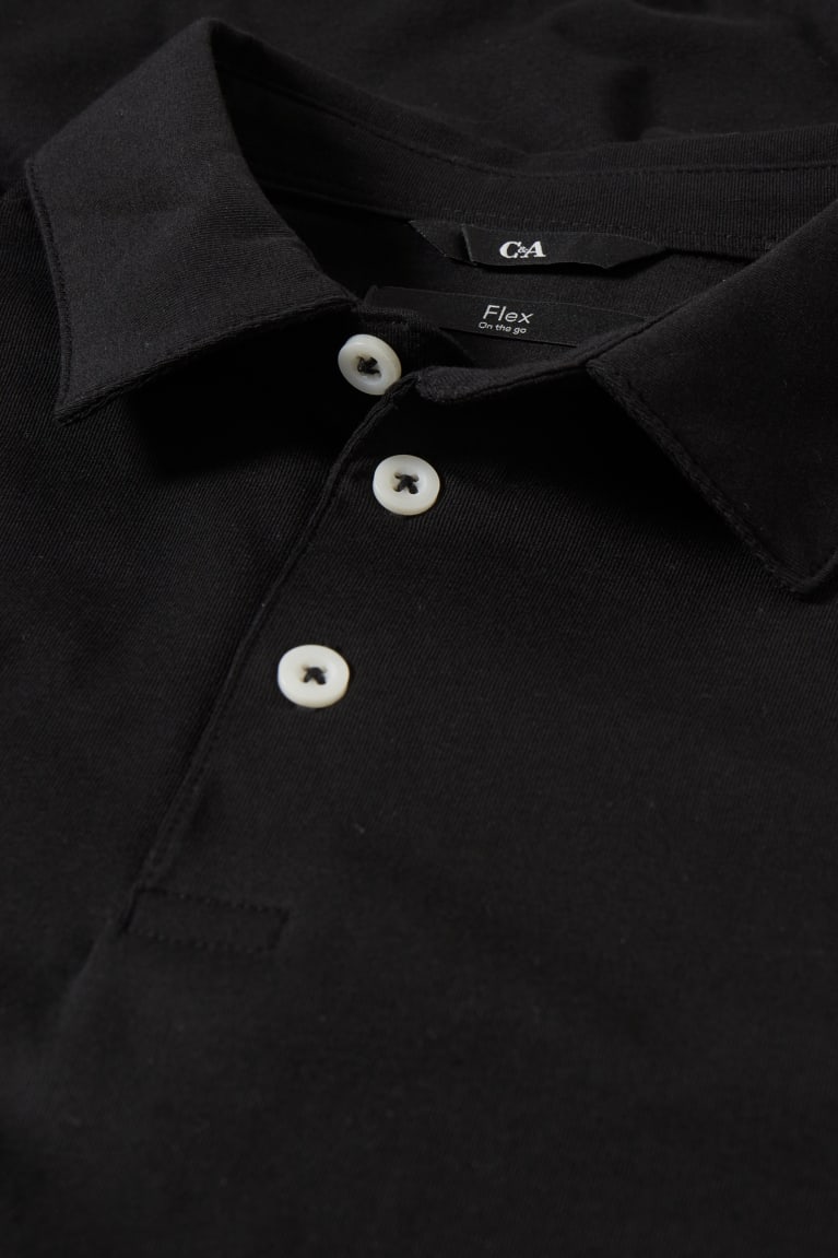 Black C&A Polo Men's Shirts | TQAYU-9675