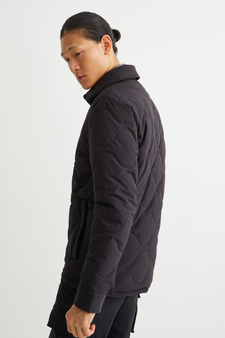 Black C&A Quilted 4 Way Stretch Men's Jackets | QZAUI-2965