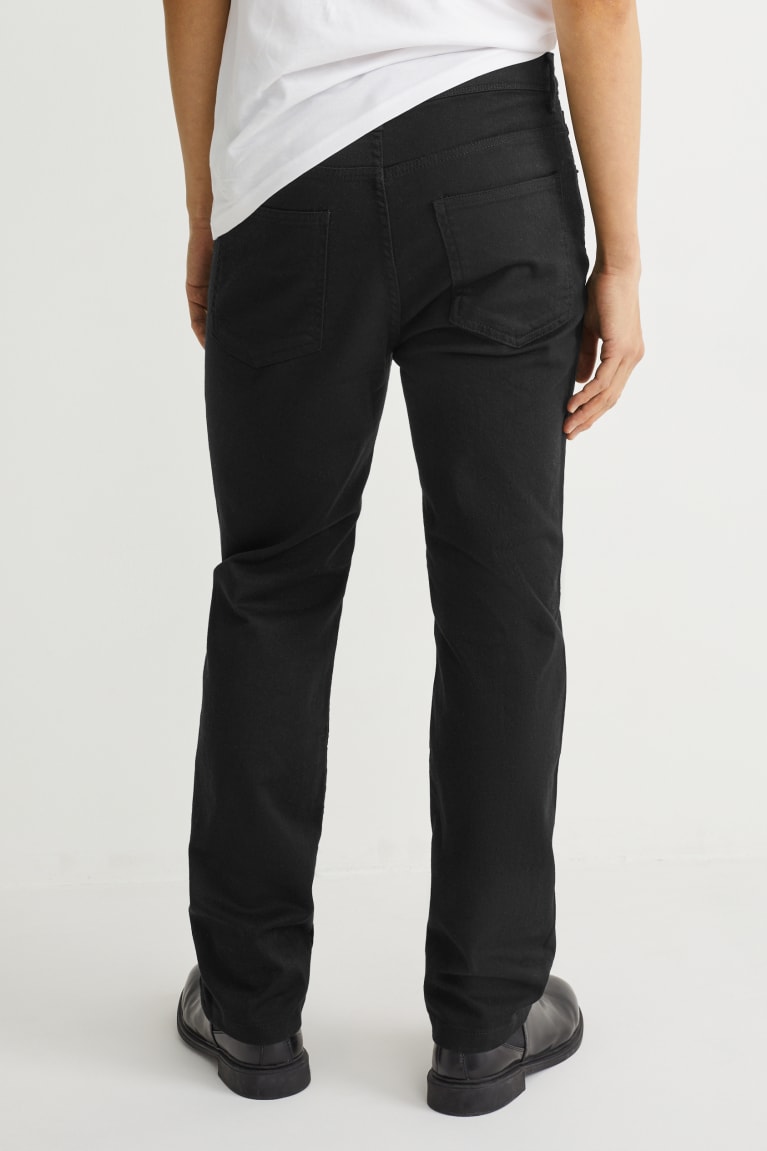 Black C&A Regular Fit Men's Trousers | YBKFE-4018