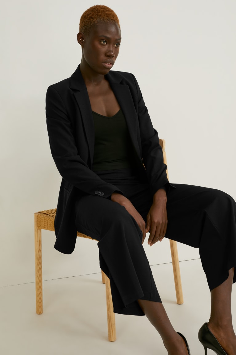 Black C&A Regular Fit Recycled Women's Blazers | YBEHX-9450