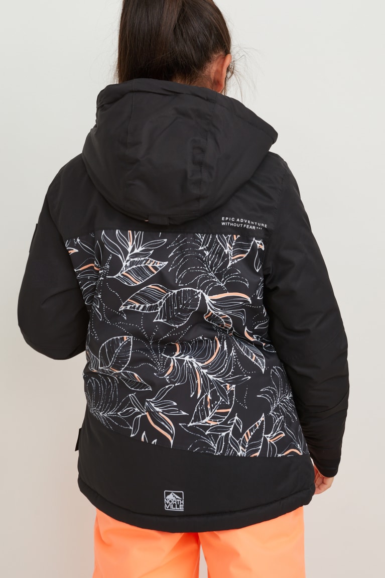 Black C&A Ski With Hood Girls' Jackets | XUVOM-1587