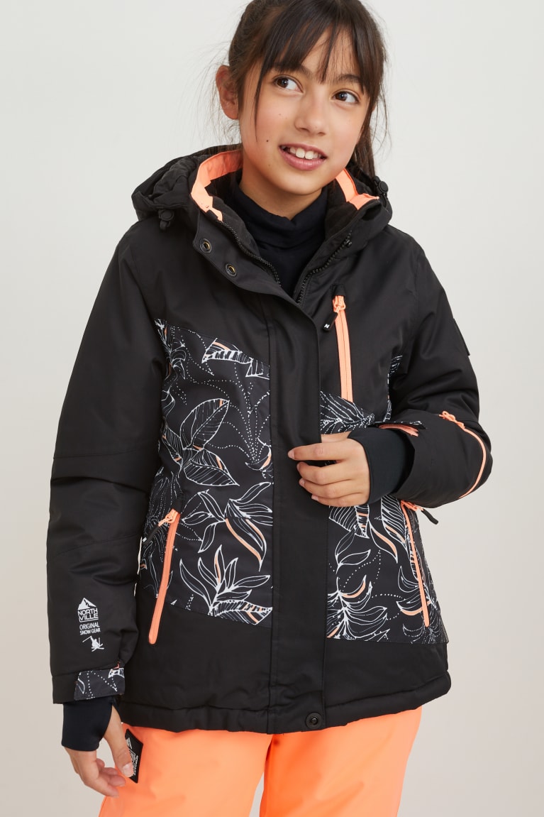 Black C&A Ski With Hood Girls\' Jackets | XUVOM-1587