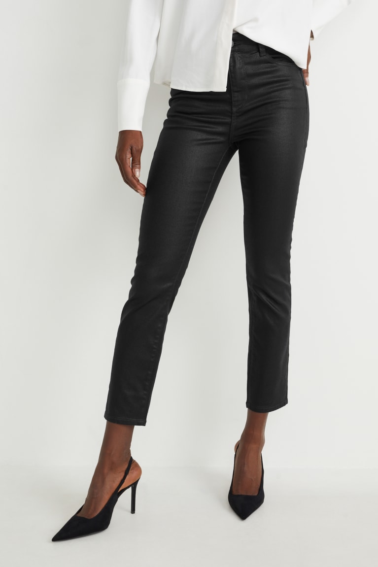 Black C&A Slim High Waist Lycra® Women's Jeans | XNYGJ-9612