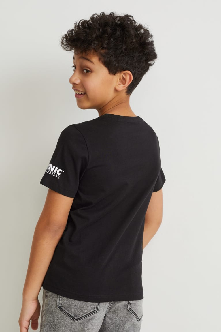 Black C&A Sonic Sleeve With In-conversion Cotton Boys' T-shirts | WCMBE-4716