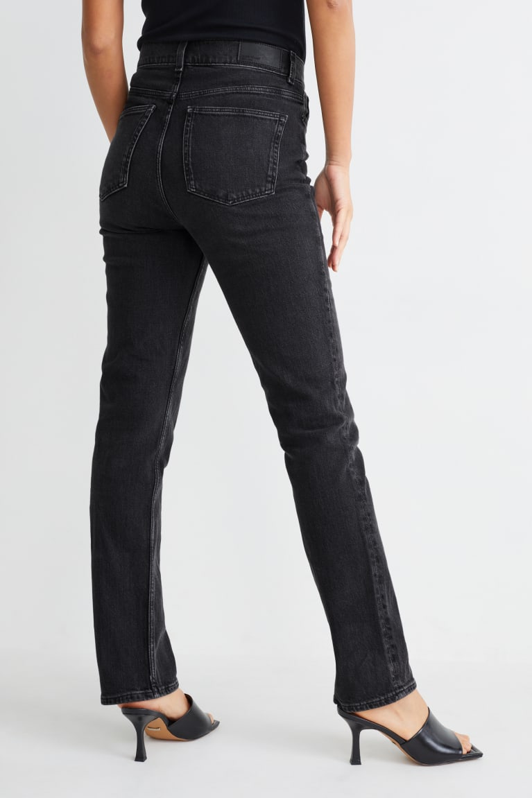 Black C&A Straight High Waist Lycra® Women's Jeans | RLVOF-6712