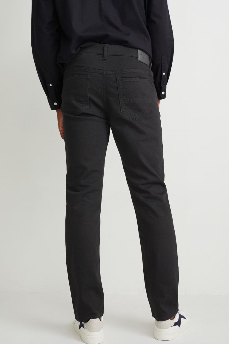 Black C&A Straight Lycra® With Recycled Cotton Men's Jeans | OFLSR-4150