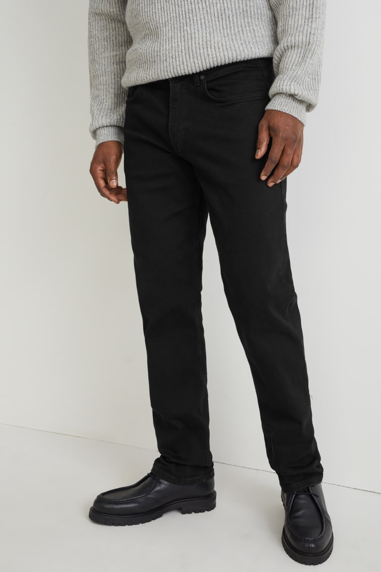 Black C&A Straight Men's Jeans | YLHGC-1906