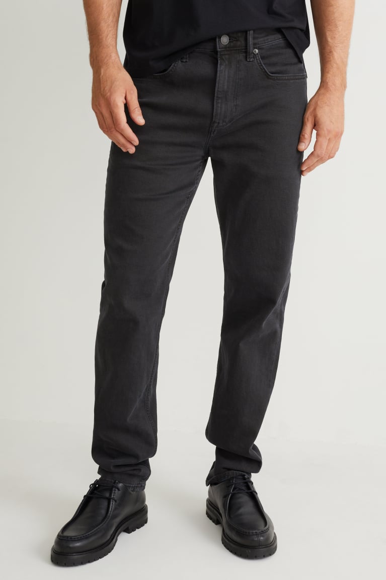 Black C&A Straight Organic Cotton Men's Jeans | GVYHE-8304