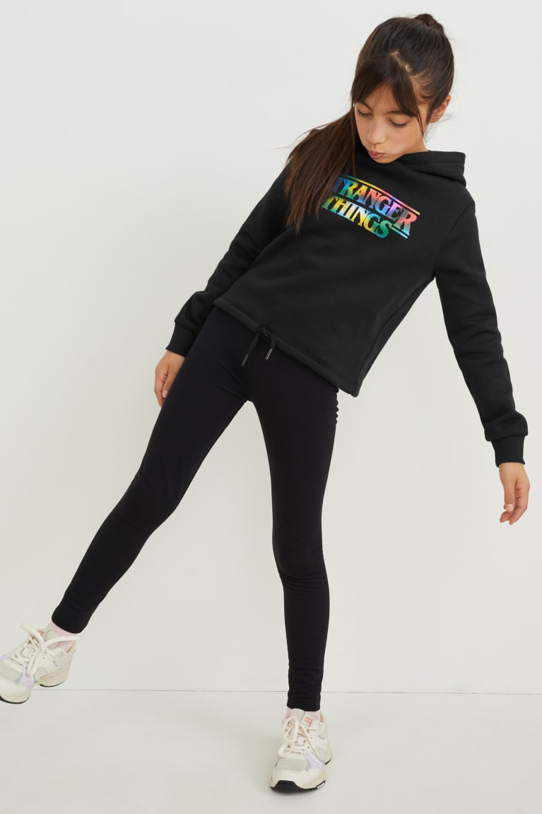 Black C&A Stranger Things Girls' Hoodie | GPSBA-9542