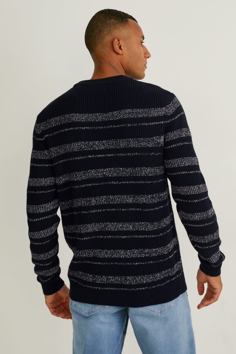 Black C&A Striped Men's Jumper | KBDVZ-0542