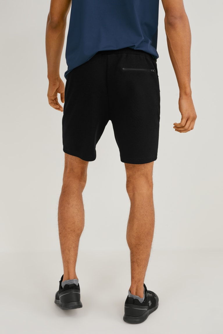 Black C&A Sweat Men's Shorts | JCKBE-1324