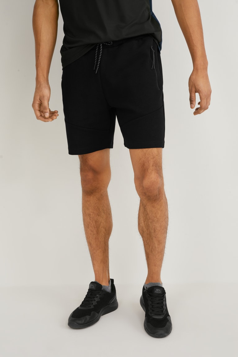 Black C&A Sweat Men's Shorts | JCKBE-1324