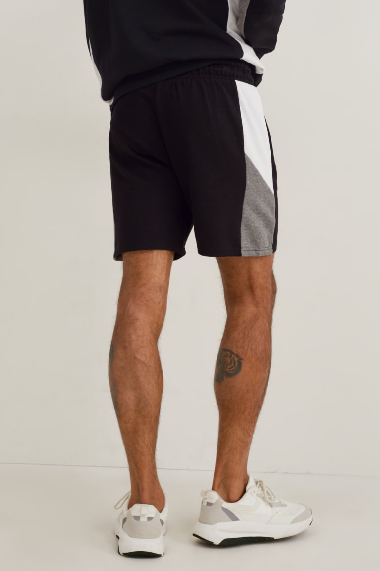 Black C&A Sweat Men's Shorts | TIVPE-7890