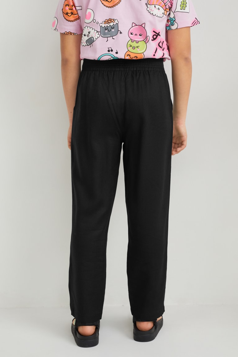 Black C&A Tapered Fit With Livaeco™ Fibres Girls' Trousers | RVXJI-5864