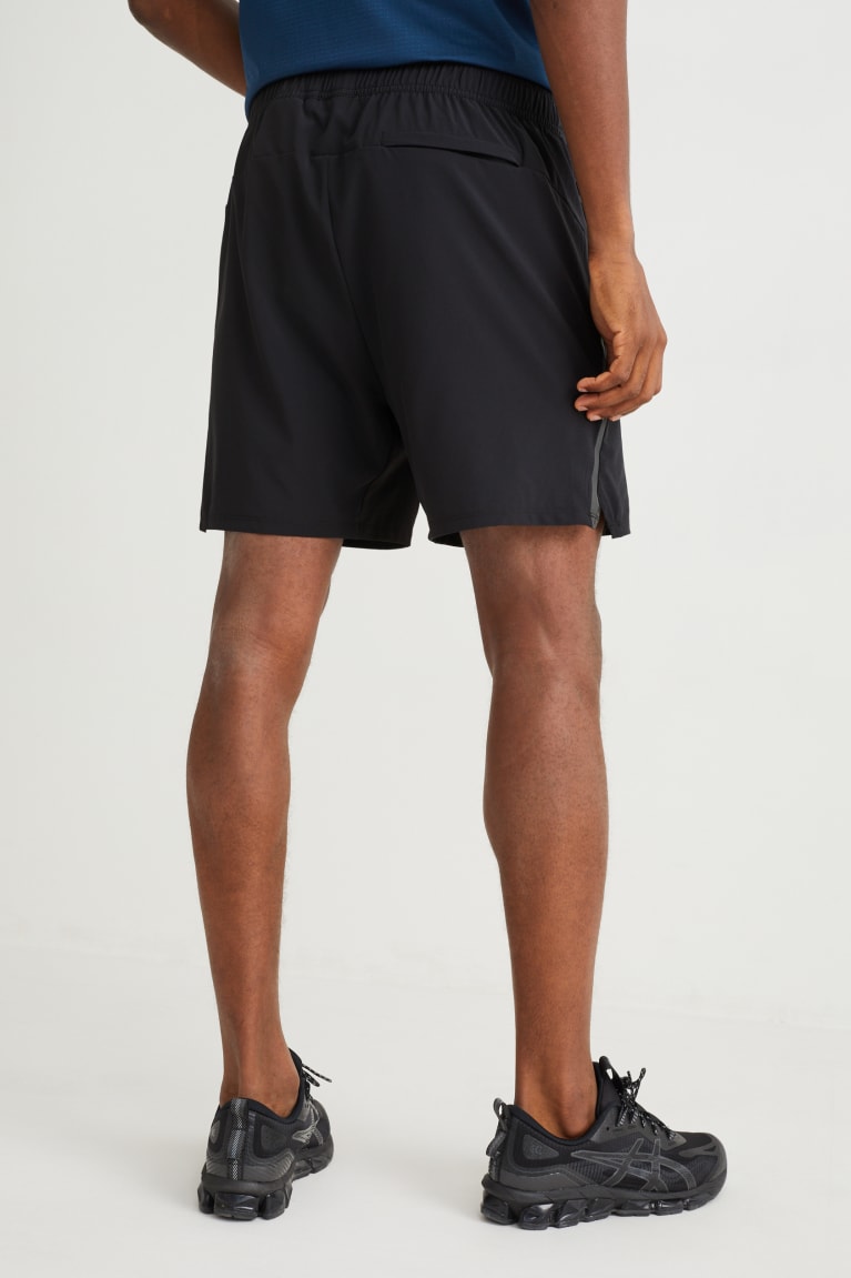 Black C&A Technical Men's Shorts | UCWVH-3876