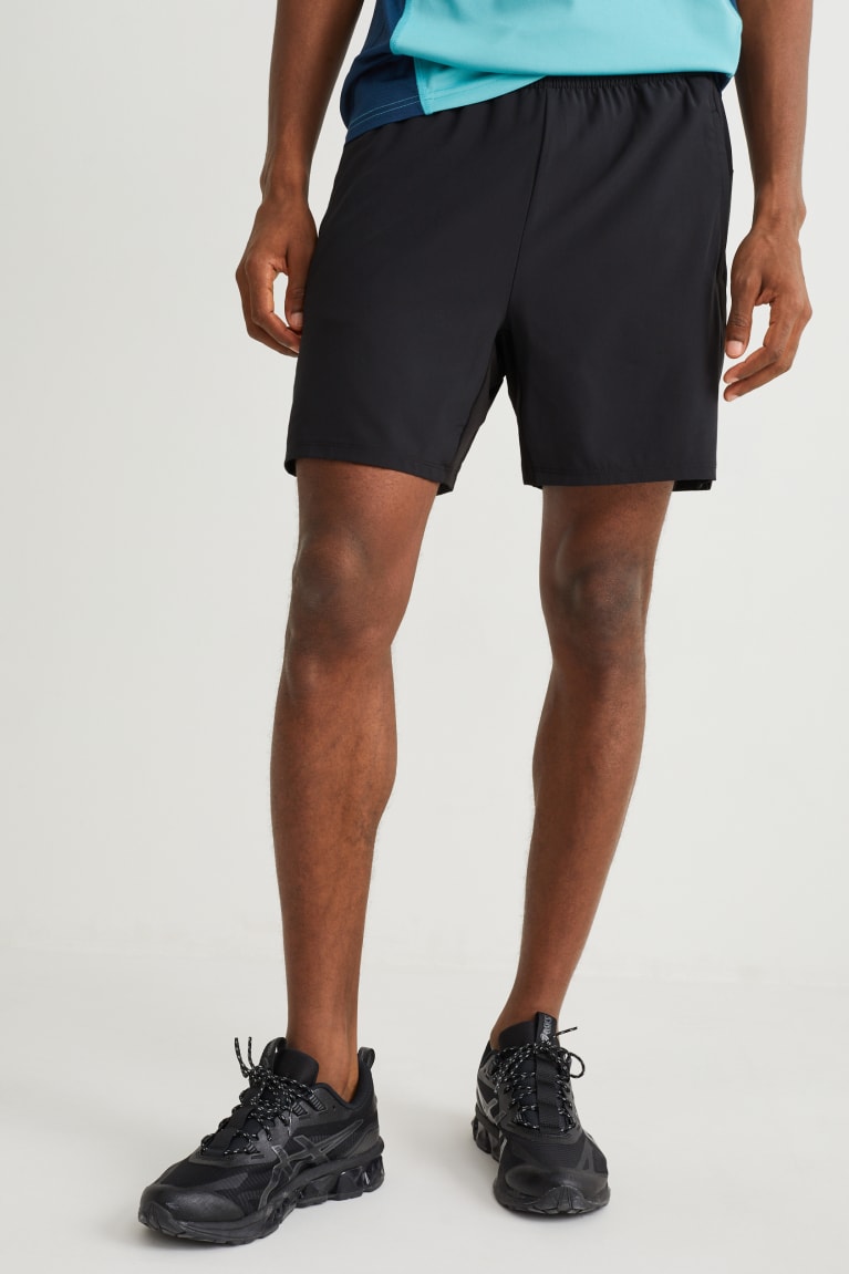 Black C&A Technical Men's Shorts | UCWVH-3876