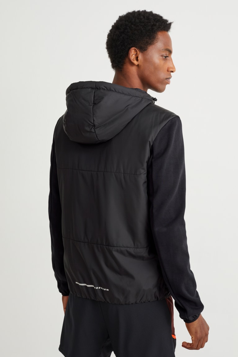 Black C&A Technical With Hood Recycled Men's Jackets | GAFXL-6574