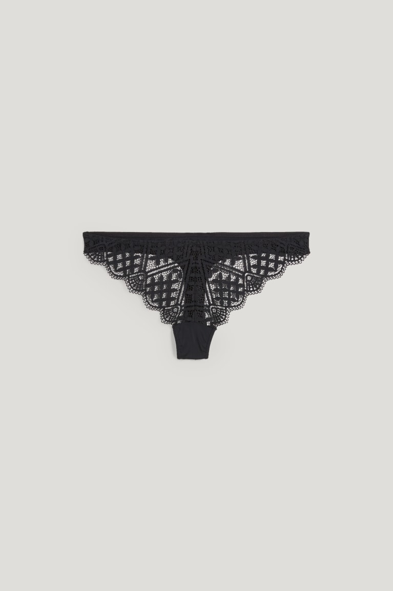 Black C&A Thong Lycra® Women's Underwear | GPELK-5341