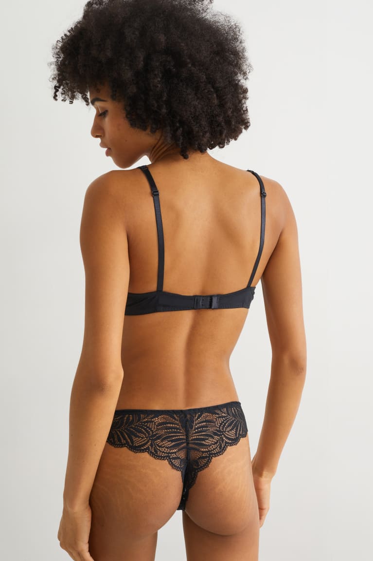 Black C&A Thong Women's Underwear | HKTPV-6037