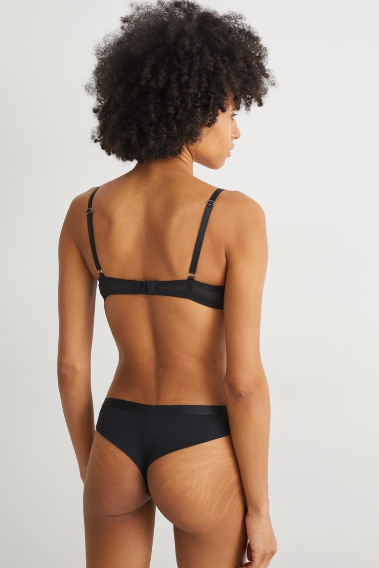 Black C&A Thong Women's Underwear | IRLCB-1635