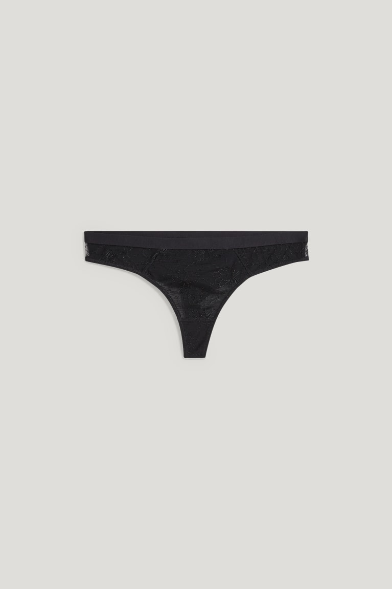 Black C&A Thong Women's Underwear | IRLCB-1635