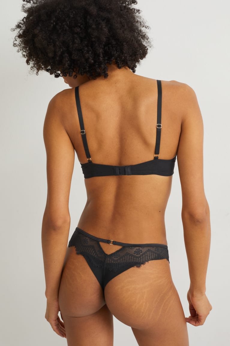 Black C&A Thong Women's Underwear | JATOD-8527