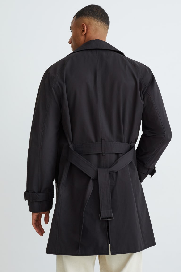 Black C&A Trench With Recycled Nylon Men's Jackets | TWNPO-8295