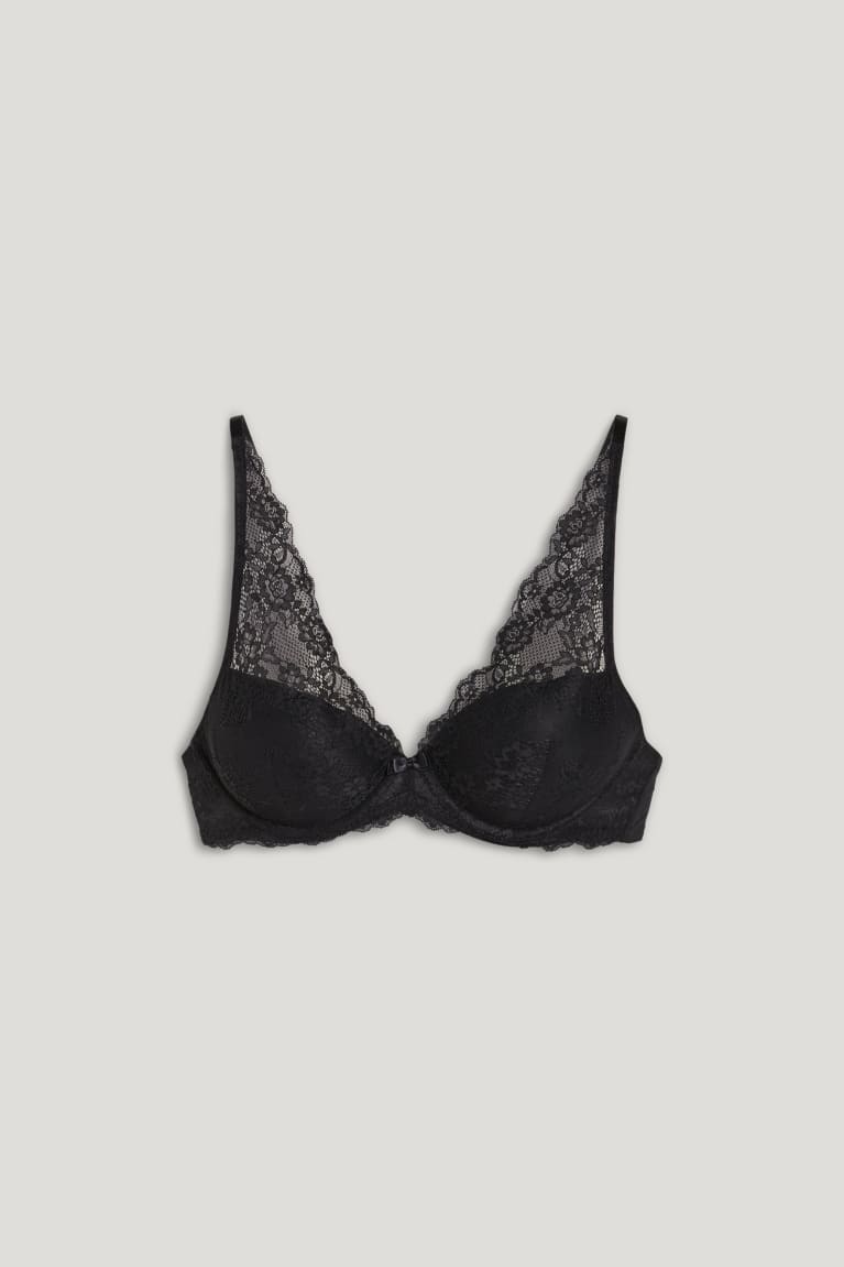 Black C&A Underwire Bra Demi Padded Women's Underwear | AFOWD-8956