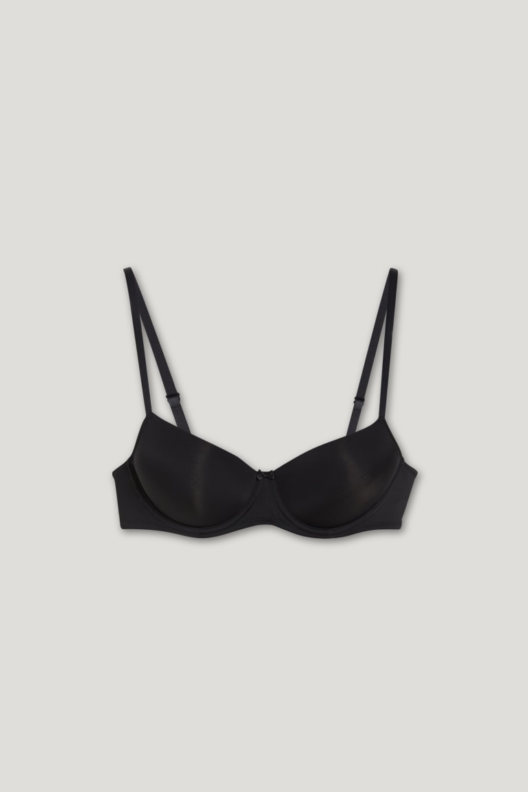 Black C&A Underwire Bra Demi Padded Women's Underwear | NHCUY-8136