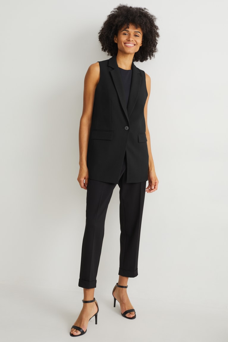 Black C&A Waistcoat Women's Blazers | FVPWY-9584