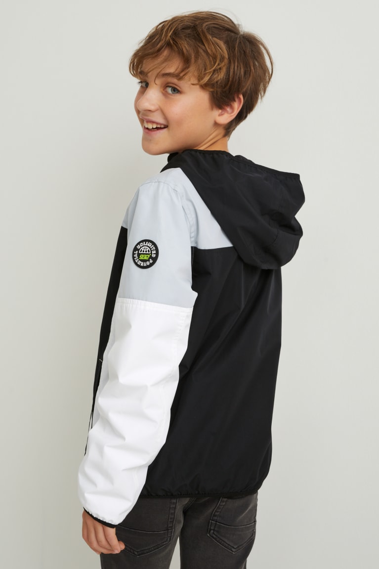 Black C&A With Hood Girls' Jackets | VRFQK-8059