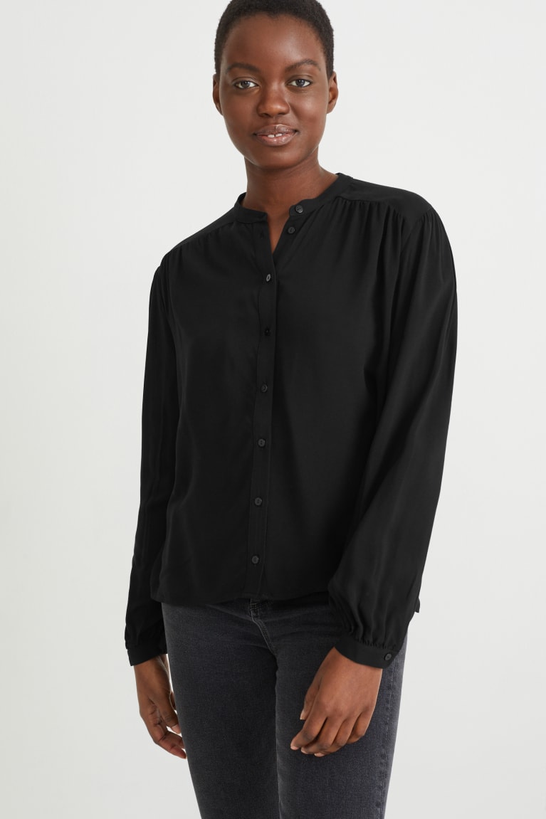 Black C&A With Lenzing™ Ecovero™ Women\'s Blouses | BMWZC-7351