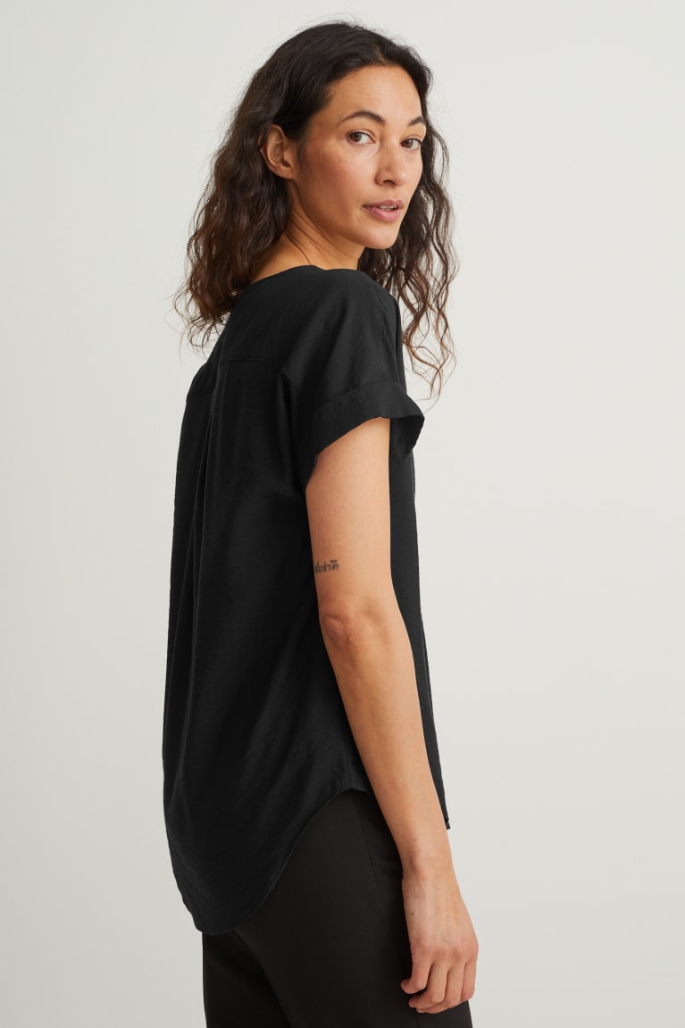 Black C&A With Livaeco™ Fibres Women's Blouses | FWRZV-4098