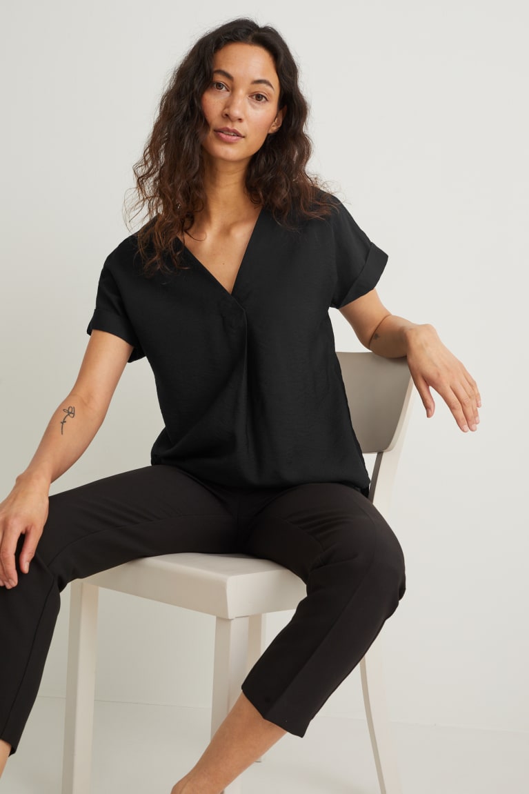 Black C&A With Livaeco™ Fibres Women's Blouses | FWRZV-4098