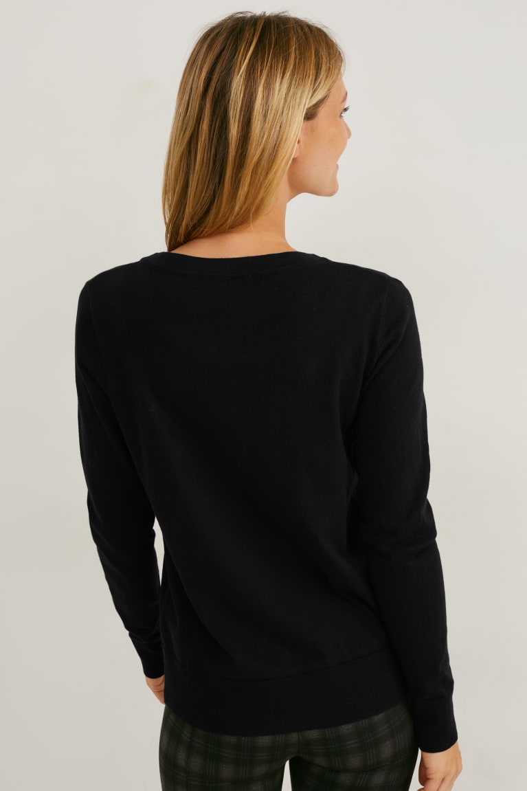 Black C&A Women's Cardigan | AHMSF-4157